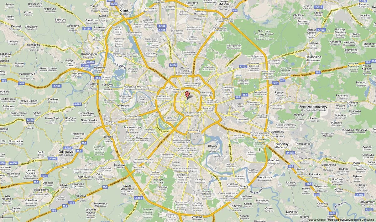 Moskva நெடுஞ்சாலை வரைபடம்
