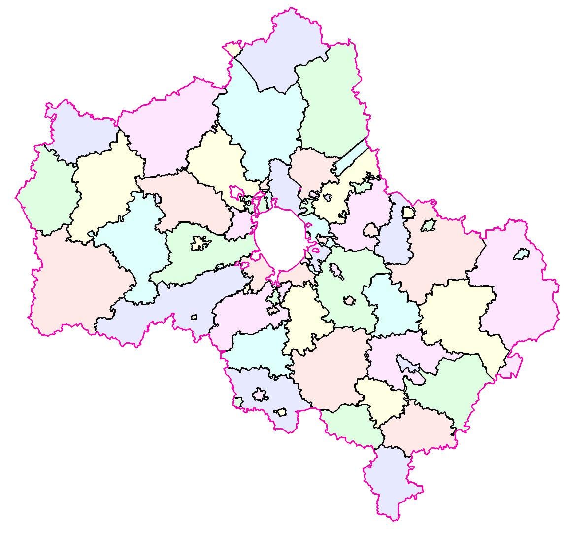 Moskva பிராந்தியம் வரைபடம்
